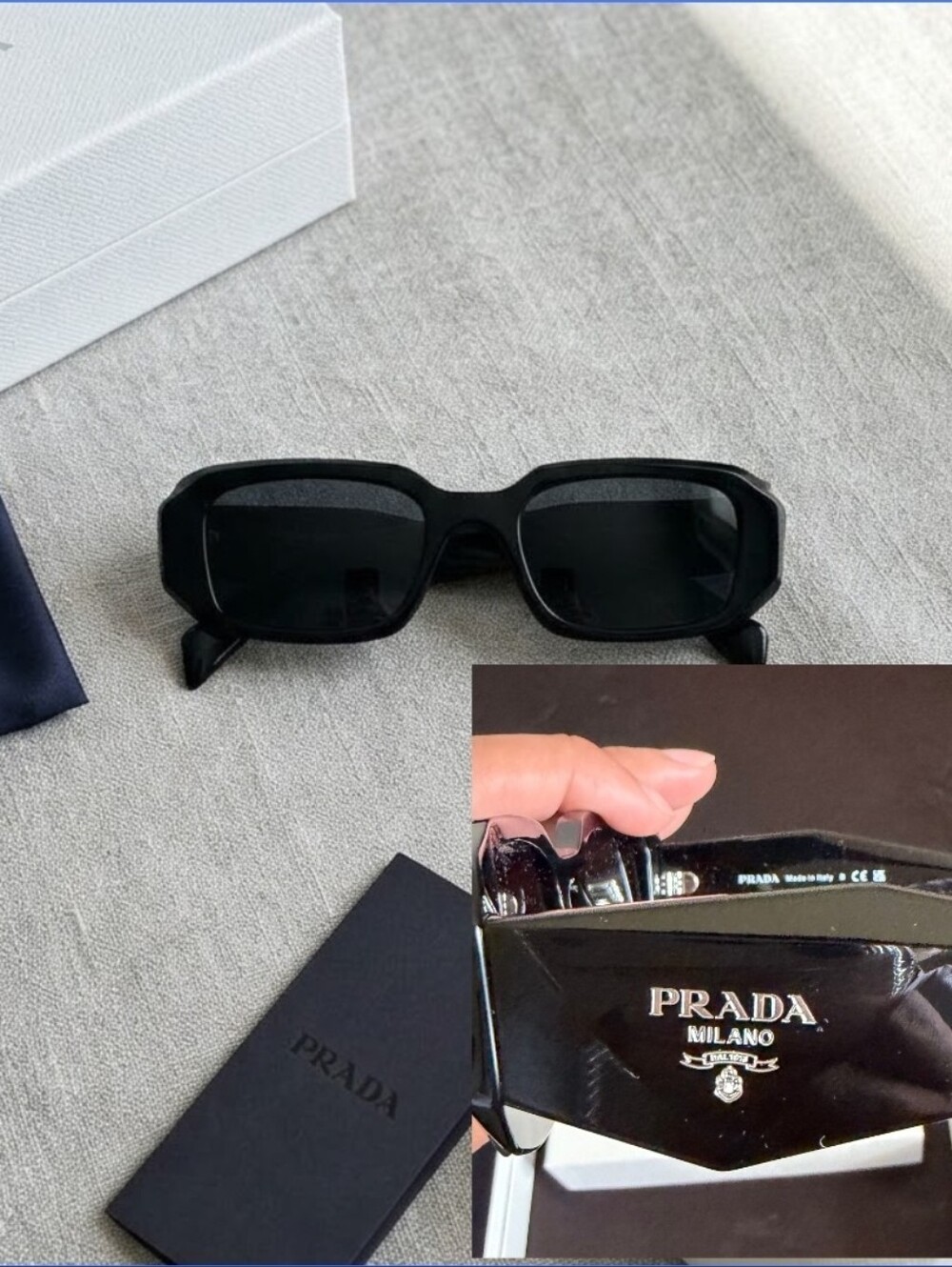 Chic Black Geometric Rectangle Sunglasses - NWT!